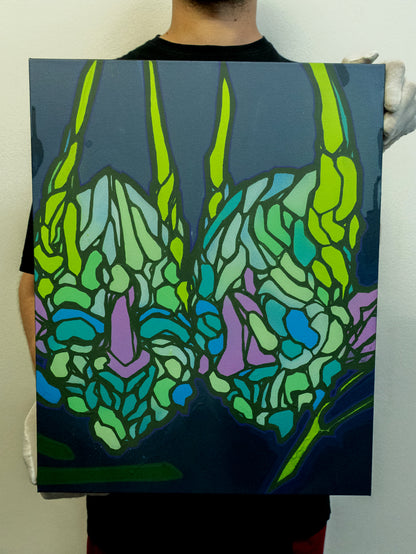 UNTITLED DEMON MIX MEDIA PAINTING