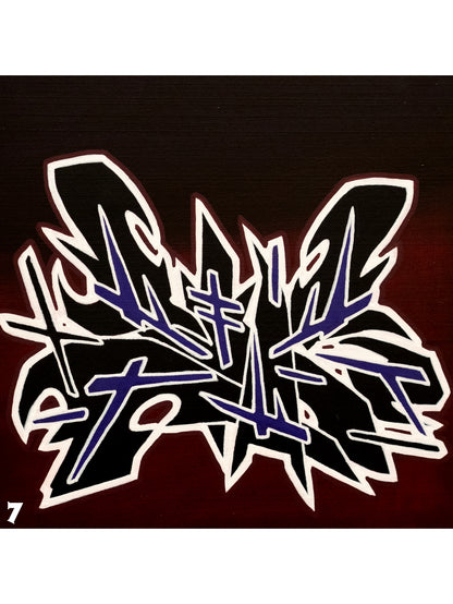 WOOD PANEL GRAFFITI PAINTING