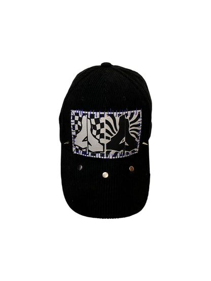 BLACK CORDUROY SPECIAL LOGO CAP IV