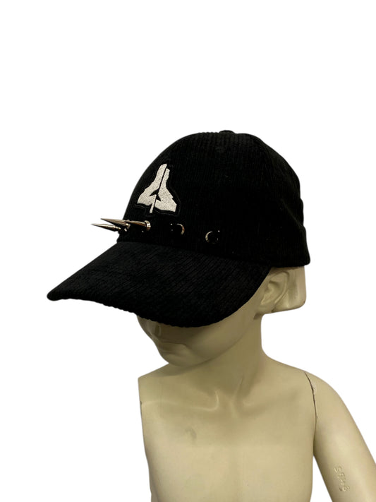 BLACK CORDUROY LOGO CAP